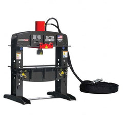 Edwards Manufacturing - Shop Presses; Power Type: Electric ; Pressure (Ton): 20 ; Stroke (Inch): 6-1/4 ; Table Length (Inch): 10-1/2 ; Table Depth (Inch): 20 ; Voltage: 230 - Exact Tool & Supply