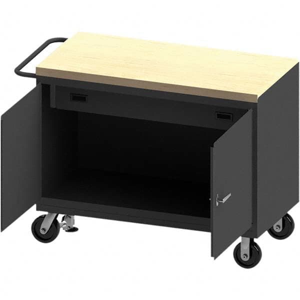 Durham - Mobile Work Benches Type: Cabinet Bench Length: 54-1/8 (Inch) - Exact Tool & Supply
