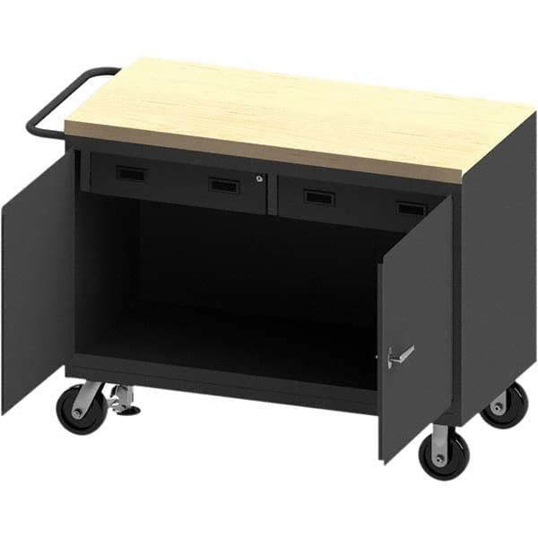 Durham - Mobile Work Benches Type: Cabinet Bench Length: 54-1/8 (Inch) - Exact Tool & Supply