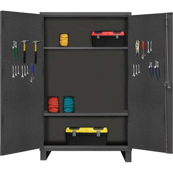 Durham - 2 Shelf Pegboard Storage Cabinet - Exact Tool & Supply