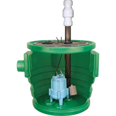 Little Giant Pumps - Sump Pump Systems; Type: Sump Pump System ; Voltage: 115 ; Contents: Basin, cover, gaskets and hardware, Piggyback tethered mechanical float switch assembly, discharge pipe, vent pipe, coupling, grommet, pump - Exact Tool & Supply
