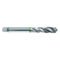 ‎M2 × 0.4 3FL 6H Cobalt Spiral Flute Semi-Bott Green Ring Tap-Bright-40 Degree Helix - Exact Tool & Supply