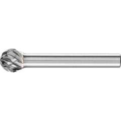 PFERD - SD-3, 3/8" Cut Diam, 1/4" Shank Diam, Carbide No End Cut Ball Burr - Exact Tool & Supply
