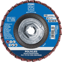 PFERD - Flap Discs; Abrasive Type: Coated & Non-Woven Combo ; Flap Disc Type: Compact ; Disc Diameter (Inch): 4-1/2 ; Abrasive Material: Ceramic Oxide ; Grit: 80 ; Attaching System: Hub - Exact Tool & Supply