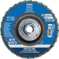 PFERD - Flap Discs; Abrasive Type: Coated & Non-Woven Combo ; Flap Disc Type: Compact ; Disc Diameter (Inch): 5 ; Abrasive Material: Ceramic Oxide ; Grit: 120 ; Attaching System: Hub - Exact Tool & Supply