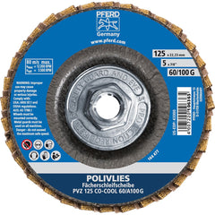 PFERD - Flap Discs; Abrasive Type: Coated & Non-Woven Combo ; Flap Disc Type: Compact ; Disc Diameter (Inch): 5 ; Abrasive Material: Ceramic Oxide ; Grit: 60 ; Attaching System: Hub - Exact Tool & Supply