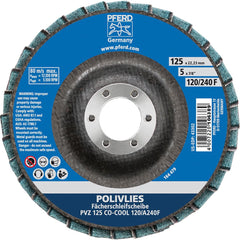 PFERD - Flap Discs; Abrasive Type: Coated & Non-Woven Combo ; Flap Disc Type: Compact ; Disc Diameter (Inch): 5 ; Abrasive Material: Ceramic Oxide ; Grit: 120 ; Attaching System: Arbor - Exact Tool & Supply