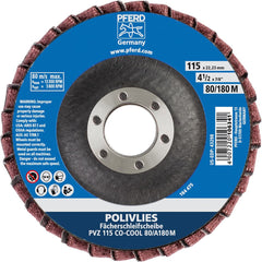 PFERD - Flap Discs; Abrasive Type: Coated ; Flap Disc Type: Compact ; Disc Diameter (Inch): 4-1/2 ; Abrasive Material: Ceramic Oxide ; Grit: 80 ; Attaching System: Arbor - Exact Tool & Supply