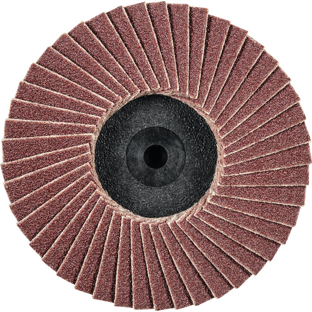 PFERD - Flap Discs; Abrasive Type: Coated ; Flap Disc Type: Type 27 ; Disc Diameter (Inch): 2 ; Abrasive Material: Aluminum Oxide ; Grit: 120 ; Attaching System: Quick Change Type CDR - Exact Tool & Supply