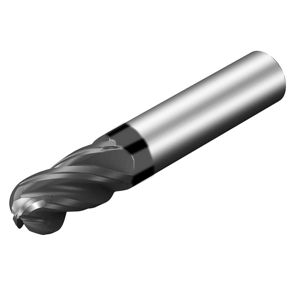 Sandvik Coromant - 7.95mm Diam, 3/4" LOC, 4 Flute Solid Carbide Ball End Mill - Exact Tool & Supply