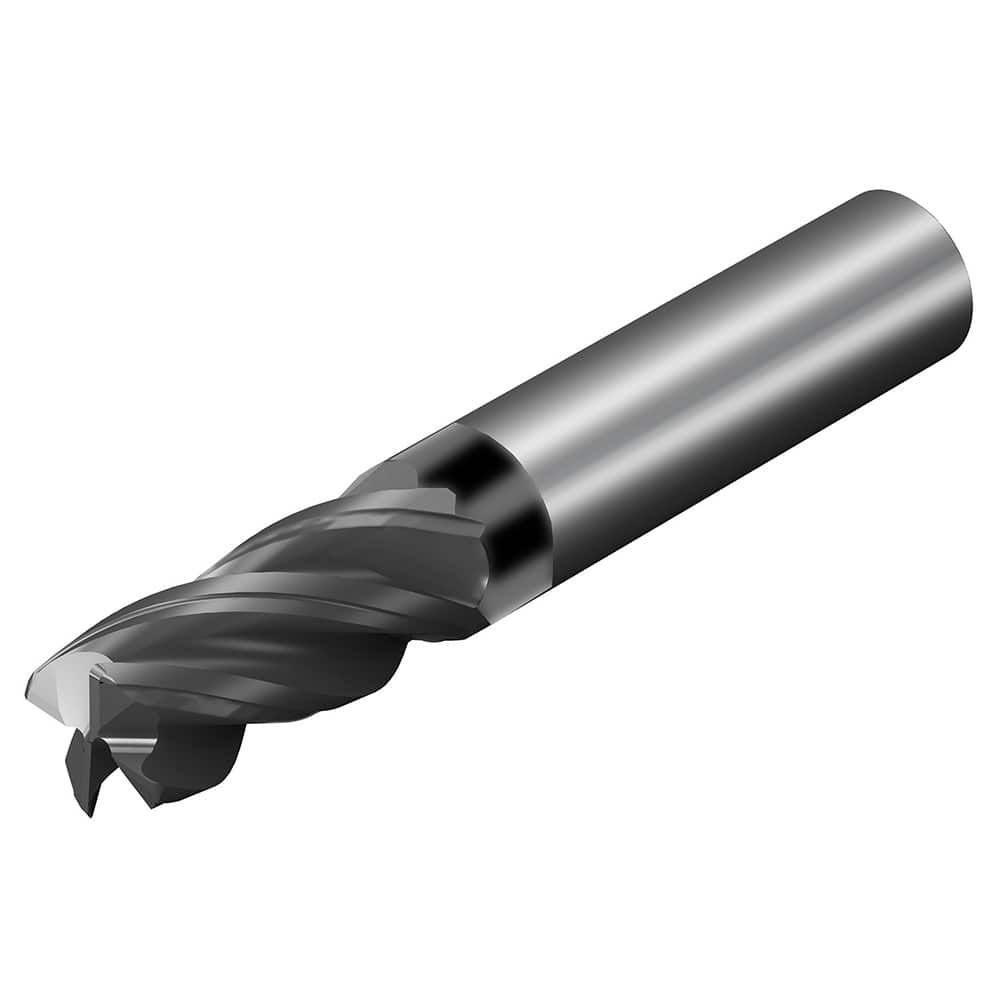 Sandvik Coromant - 1" Diam 4 Flute Solid Carbide 1/4" Corner Radius End Mill - Exact Tool & Supply
