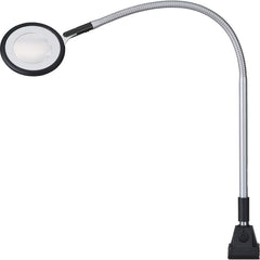 Waldmann Lighting - Task Lights; Fixture Type: Magnifying ; Color: Silver ; Lamp Type: LED ; Mounting Type: Screw Mount ; Adjustable Arm Type: Gooseneck ; Arm Length (Inch): 15.7 - Exact Tool & Supply