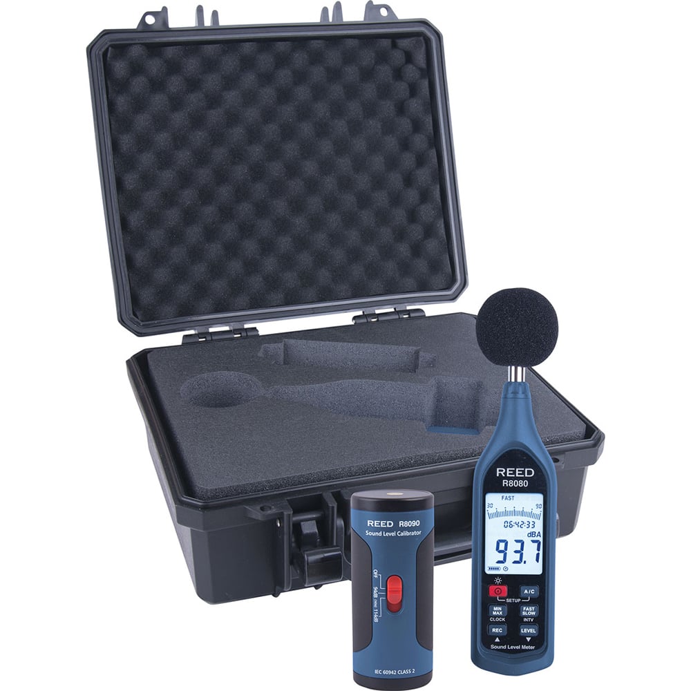 REED Instruments - Sound Meters; Type: Datalogging Sound Meter Kit ; Frequency Weighting: A & C ; Sound Range (dB): 30 - Exact Tool & Supply