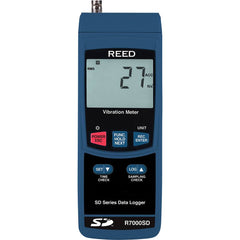REED Instruments - Vibration Meters; Meter Type: Vibration Meter Datalogger ; Vibration Measurement Range: 10Hz-1kHz ; Display Type: 4 Digit LCD ; Power Supply: (6) AA Batteries ; Minimum Velocity (Inches per Second): 0.02 ; Minimum Velocity (Millimeters - Exact Tool & Supply