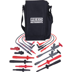 REED Instruments - Electrical Test Equipment Accessories; Accessory Type: Test Leads Set ; For Use With: Electrical Test Equipment with 4mm Adapters ; Color: Black; Red ; Includes: Alligator Clips; Test Probes; Test Clips - Exact Tool & Supply