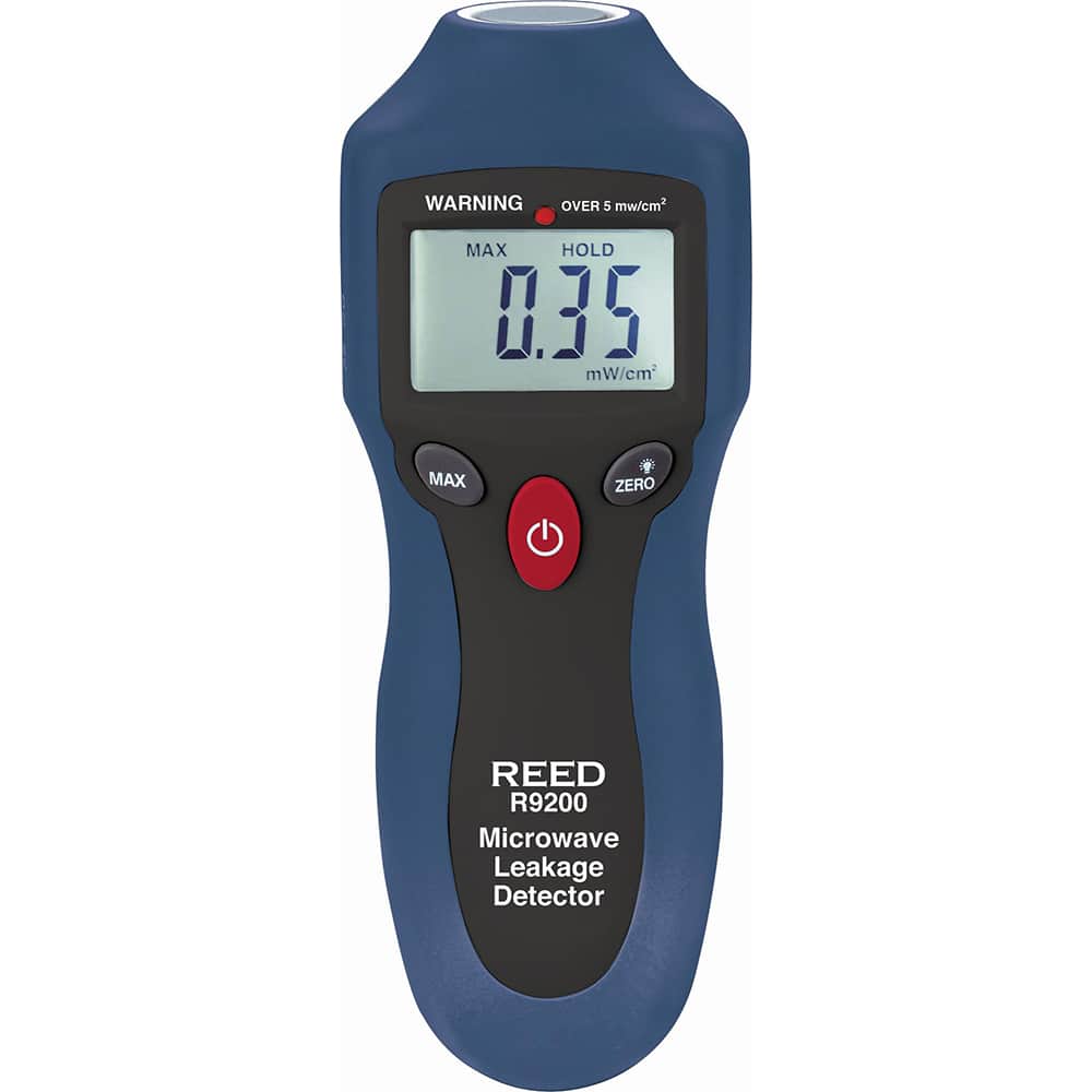 REED Instruments - Gas Detectors & Kits; Type: Portable microwave Leak Detector ; Gas Monitored: Microwaves ; Measuring Range: 0 to 9.99 mW/cm2 ; Alarm Level: 5 mW/cm2 ; Alarm Type: Audible; Visual ; Display Type: 4-Digit LCD - Exact Tool & Supply