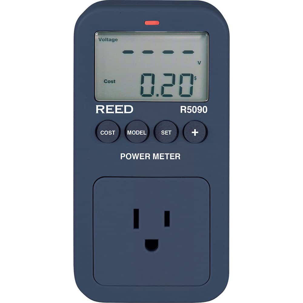 REED Instruments - Power Meters; Number of Phases: 1 ; Maximum Current Capability (A): 15 ; Minimum Current Capability (A): 0 ; Current Accuracy ? (%): 1 ; Current Channels: 1 ; Maximum Voltage: 150 VAC - Exact Tool & Supply