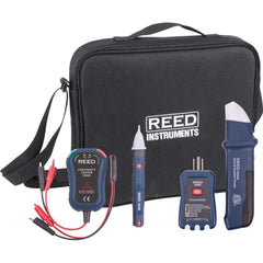 REED Instruments - Electrical Test Equipment Combination Kits; Kit Type: Troubleshooting Kit ; Maximum Voltage: 1000 VAC ; Number of Pieces: 4 ; PSC Code: 6625 ; Includes: R5500 Circuit Breaker Finder; R5300 Continuity Tester; R5100 Non-Contact AC Voltag - Exact Tool & Supply