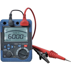 REED Instruments - Electrical Insulation Resistance Testers & Megohmmeters; Display Type: Digital LCD ; Power Supply: (8) C Batteries; AC Adapter ; Resistance Capacity (Megohm): 600 ; Maximum Test Voltage: 600 V ; Category Rating: CAT IV @ 600 V ; Accura - Exact Tool & Supply