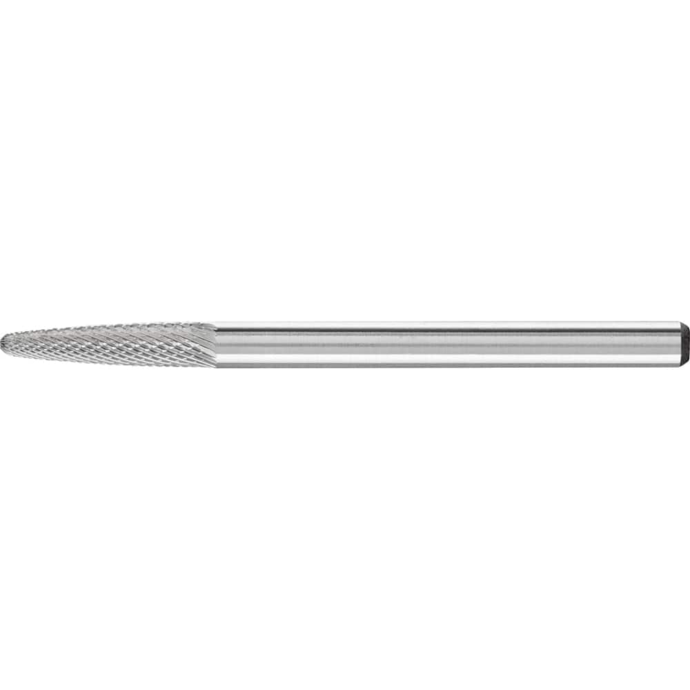 PFERD - SF-42, 1/8" Cut Diam, 1/8" Shank Diam, Carbide Diamond Pattern Tree with Radius End Burr - Exact Tool & Supply