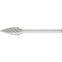 PFERD - SG-51, 1/4" Cut Diam, 1/8" Shank Diam, Carbide Inox Cut Tree with Pointed End Burr - Exact Tool & Supply
