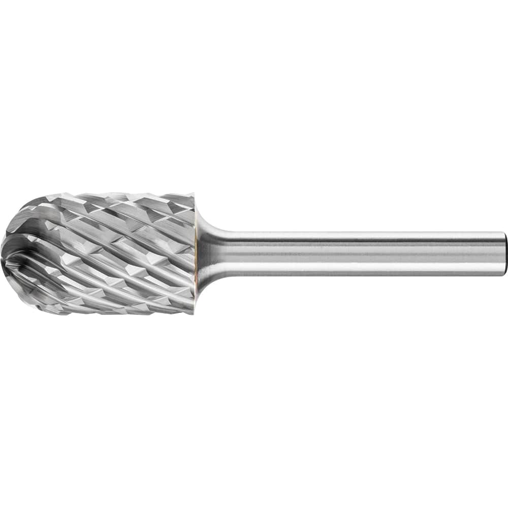 PFERD - SC-6, 5/8" Cut Diam, 1/4" Shank Diam, Carbide End Cut Cylinder with Radius End Burr - Exact Tool & Supply