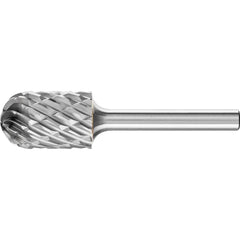 PFERD - SC-6, 5/8" Cut Diam, 1/4" Shank Diam, Carbide End Cut Cylinder with Radius End Burr - Exact Tool & Supply