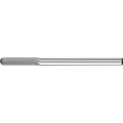 PFERD - SC-42, 1/8" Cut Diam, 1/8" Shank Diam, Carbide Diamond Pattern Cylinder with Radius End Burr - Exact Tool & Supply