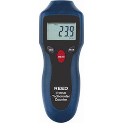 REED Instruments - Tachometers; Type: Non-Contact ; Minimum Measurement (RPM): 2.00 ; Maximum Measurement (RPM): 99999.00 ; Meter Length (mm): 160.00 ; Meter Length (Inch): 6.3000 ; Meter Length (Decimal Inch): 6.3000 - Exact Tool & Supply