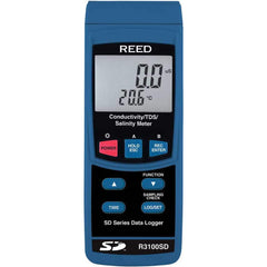 REED Instruments - Conductivity, pH & TDS Meters & Testers; Type: Data Logging Conductivity/TDS/Salinity Meter ; Minimum pH Range: 0.00 ; Maximum pH Range: 0.00 ; Minimum TDS: 200.00 ; Maximum TDS: 200000 ppm ; Minimum Salinity: 0 ppt - Exact Tool & Supply