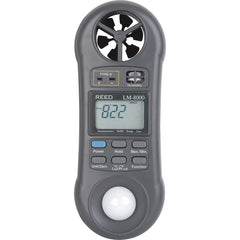 REED Instruments - Airflow Meters & Thermo-Anemometers; Type: Anemometer/Hygrometer/Thermometer/Light Meter ; Maximum Air Velocity ft/min (Feet): 5910 ; Min Air Velocity ft/min (Feet): 80 ; Min Air Velocity km/hr: 0.200 ; Min Air Velocity knots: 0.800 ; - Exact Tool & Supply