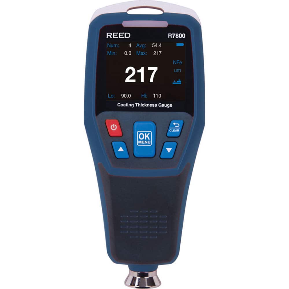 REED Instruments - Coating Thickness Gages; Maximum Thickness Measurement (micro m): 1250.00 ; Maximum Thickness Measurement (mil): 49.20 ; Minimum Thickness Measurement (micro m): 0.00 ; Minimum Thickness Measurement (mil): 0.10 ; For Use With: Ferrous - Exact Tool & Supply
