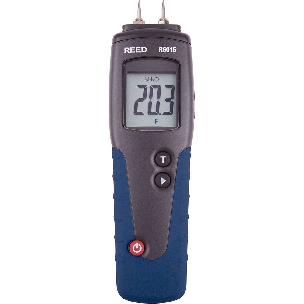 REED Instruments - Moisture Meters & Analyzers; Type: Wood Moisture Meter ; Applications: Construction and Building Projects Remediation and Restoration Woodworking ; Accuracy (Percentage): ?1% ; Minimum Operating Temperature (F): 32.000 ; Maximum Operat - Exact Tool & Supply