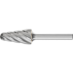 PFERD - SL-6, 5/8" Cut Diam, 1/4" Shank Diam, Carbide End Cut Aluma Cut Taper with Radius End Burr - Exact Tool & Supply