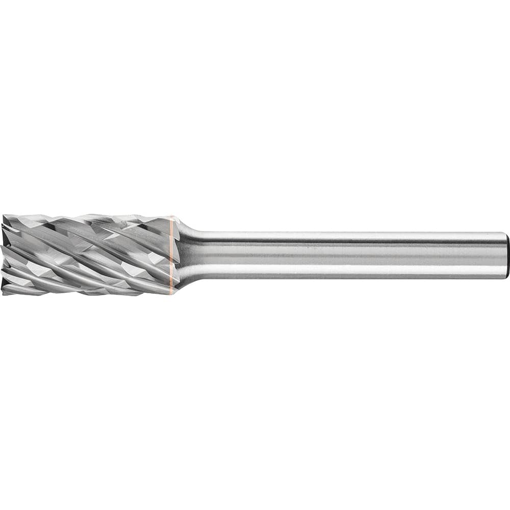 PFERD - SA-3, 3/8" Cut Diam, 1/4" Shank Diam, Carbide End Cut Diamond Cut Cylinder Burr - Exact Tool & Supply
