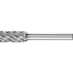 PFERD - SA-3, 3/8" Cut Diam, 1/4" Shank Diam, Carbide End Cut Diamond Cut Cylinder Burr - Exact Tool & Supply