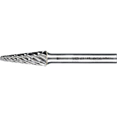 PFERD - SL-3, 3/8" Cut Diam, 1/4" Shank Diam, Carbide End Cut Taper with Radius End Burr - Exact Tool & Supply