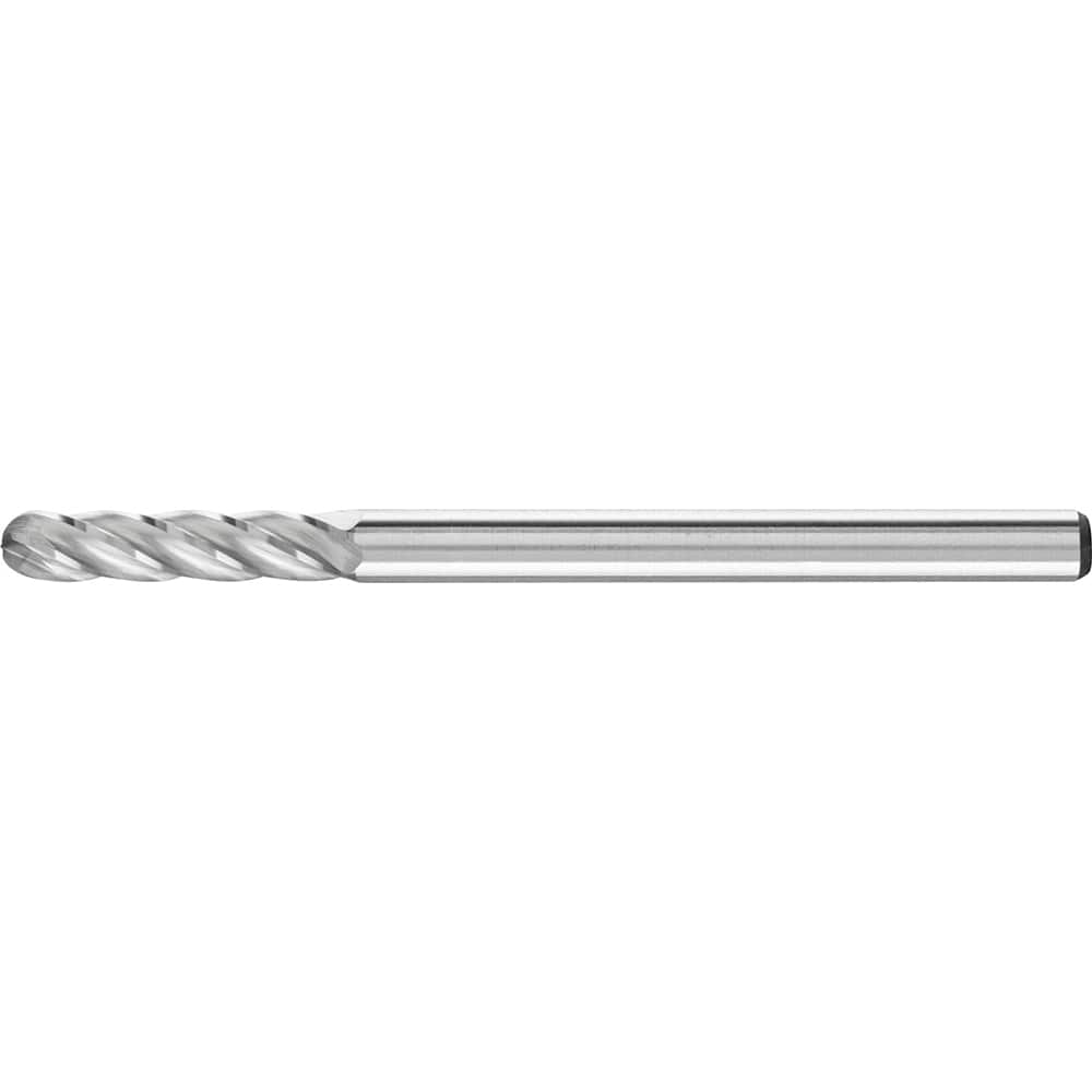 PFERD - SC-42, 1/8" Cut Diam, 1/8" Shank Diam, Carbide End Cut Aluma Cut Cylinder with Radius End Burr - Exact Tool & Supply