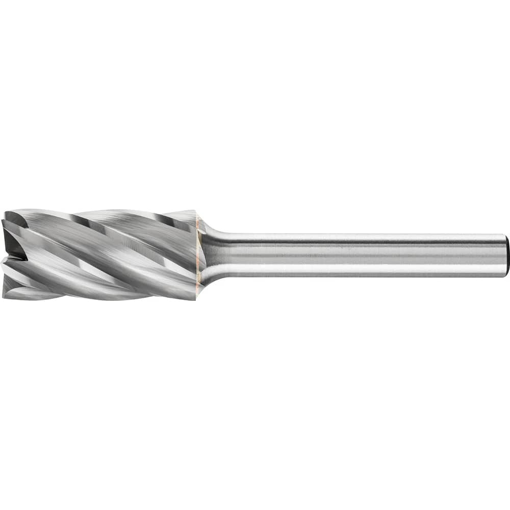 PFERD - SB-5, 1/2" Cut Diam, 1/4" Shank Diam, Carbide End Cut Aluma Cut Cylinder with End Cut Burr - Exact Tool & Supply