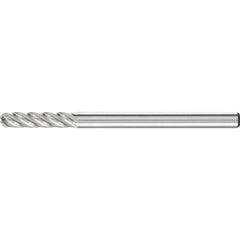 PFERD - SC-42, 1/8" Cut Diam, 1/8" Shank Diam, Carbide Inox Cut End Cut Cylinder with Radius End Burr - Exact Tool & Supply