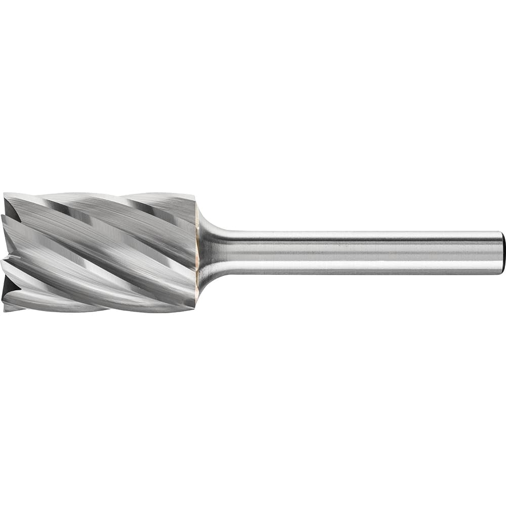 PFERD - SB-6, 5/8" Cut Diam, 1/4" Shank Diam, Carbide End Cut Aluma Cut Cylinder with End Cut Burr - Exact Tool & Supply