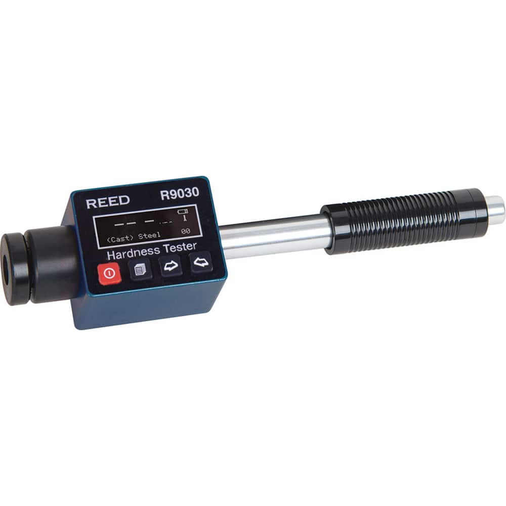 REED Instruments - Portable Electronic Hardness Testers; Scale Type: Rockwell HRC, HRB, HRA; Brinell HB; Leeb HL; Vickers HV; Shore HS ; Minimum Hardness: 59 HRA; 13 HRB; 20 HRC; 19 HB; 170 HLD; 80 HV; 30 HS ; Maximum Hardness: 85 HRA; 100 HRB; 68 HRC; 6 - Exact Tool & Supply