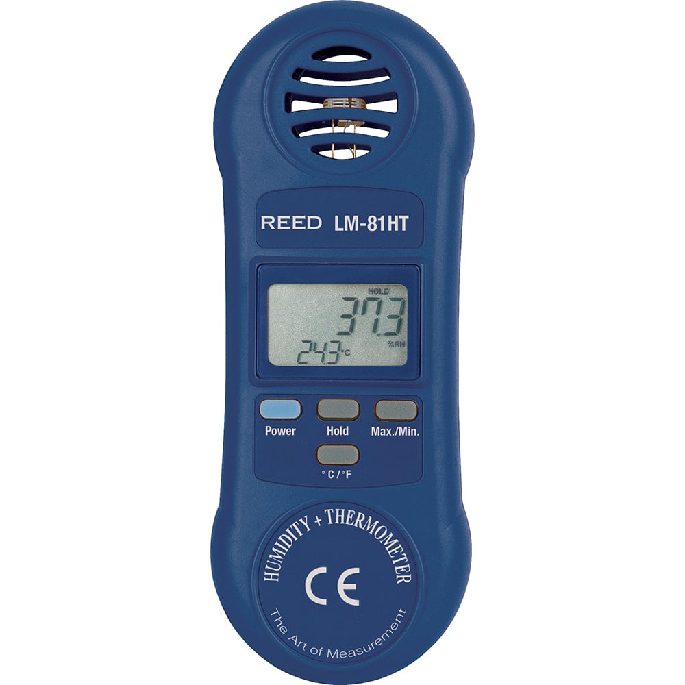 REED Instruments - Thermometer/Hygrometers & Barometers; Type: Thermo-Hygrometer ; Minimum Relative Humidity (%): 10 ; Maximum Relative Humidity (%): 95.00 ; Minimum Temperature (C): 0.00 ; Minimum Temperature (F): 32.000 ; Maximum Temperature (C): 50.00 - Exact Tool & Supply