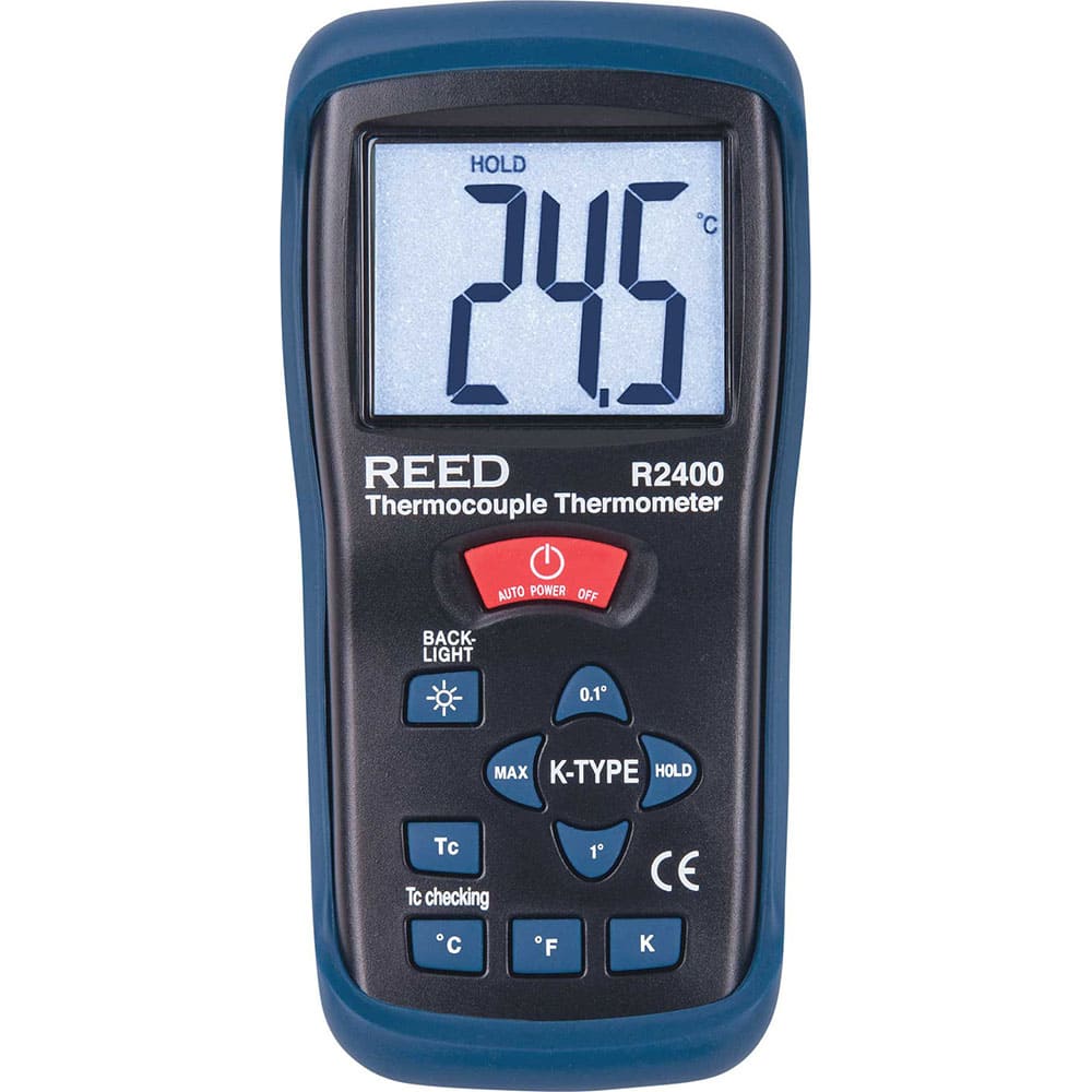 REED Instruments - Digital Thermometers & Probes; Type: Digital Thermometer ; Maximum Temperature (C): 1300.00 ; Maximum Temperature (F): 2000.000 ; Minimum Temperature (C): -50.00 ; Minimum Temperature (F): -58.000 ; Display Type: Digital LCD - Exact Tool & Supply