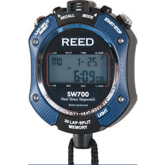 REED Instruments - Stopwatches; Type: Stopwatch/ Timer/ Clock/ Heat Stress ; Type: Stopwatch/ Timer/ Clock/ Heat Stress ; Color: Blue ; Battery Type: CR2032; Solar ; Functions: Time, Temperature, Humidity, Heat Index, Lap, Split Time, Countdown, Alarm ; - Exact Tool & Supply