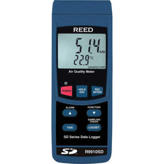 REED Instruments - Natural Gas, Carbon Monoxide & Refrigerant Detectors; Type: Air Quality Meter ; Function: Measures Oxygen (O2), Carbon Dioxide (CO2), Carbon Monoxide (CO), Temperature & Humidity ; Height (Decimal Inch): 2.700000 ; Height (mm): 68.0000 - Exact Tool & Supply