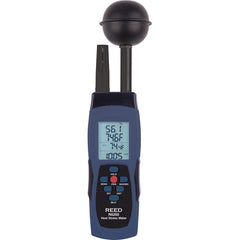 REED Instruments - Thermometer/Hygrometers & Barometers; Type: Heat Stress WBGT Meter ; Minimum Relative Humidity (%): 5 ; Maximum Relative Humidity (%): 95.00 ; Minimum Temperature (C): 0.00 ; Minimum Temperature (F): 32.000 ; Maximum Temperature (C): 5 - Exact Tool & Supply
