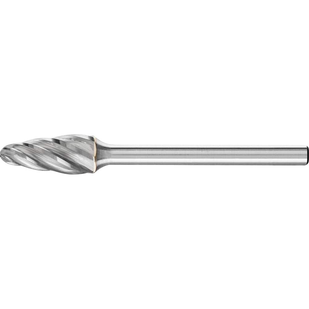 PFERD - SF-51, 1/4" Cut Diam, 1/8" Shank Diam, Carbide Aluma Cut End Cut Tree with Radius End Burr - Exact Tool & Supply