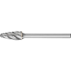 PFERD - SF-51, 1/4" Cut Diam, 1/8" Shank Diam, Carbide Aluma Cut End Cut Tree with Radius End Burr - Exact Tool & Supply