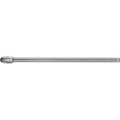 PFERD - SE-3L6, 3/8" Cut Diam, 1/4" Shank Diam, Carbide Double Cut Oval Burr - Exact Tool & Supply
